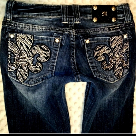 Miss Me Jeans Size 27 Low Rise Boot Cut Le Fleur - Picture 6 of 12